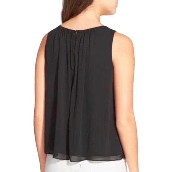 Sam Edelman White Sheer Gathered Neck Blouse w/ Back Keyhole Rhinestone Closure - Picture 14 of 14